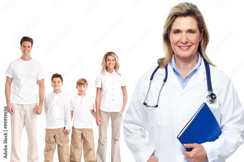 Medical family doctor and patients. Medical family doctor and patients.