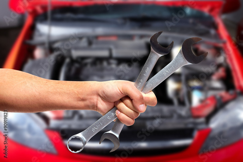 Wallpaper Mural Hand of car mechanic with wrench. Torontodigital.ca