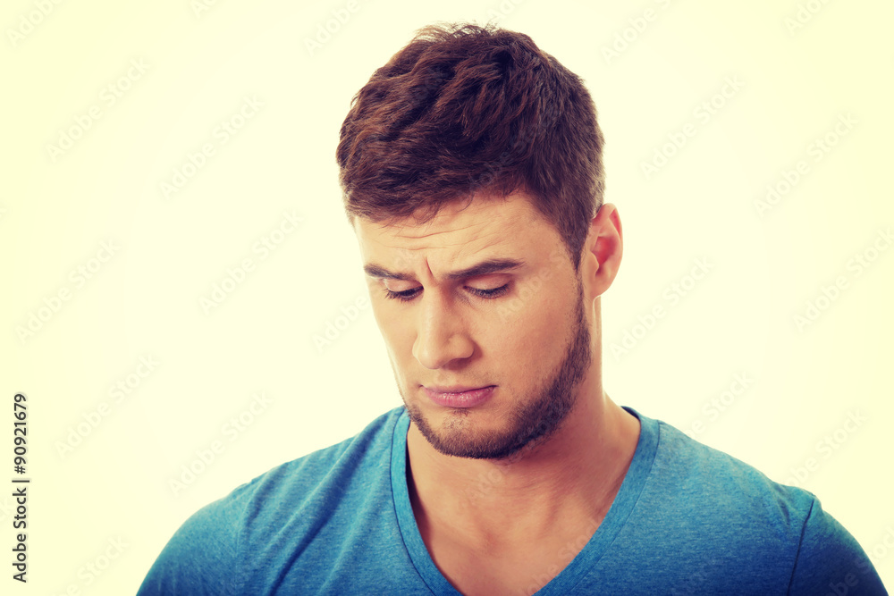 Young depressed man. Young depressed man.