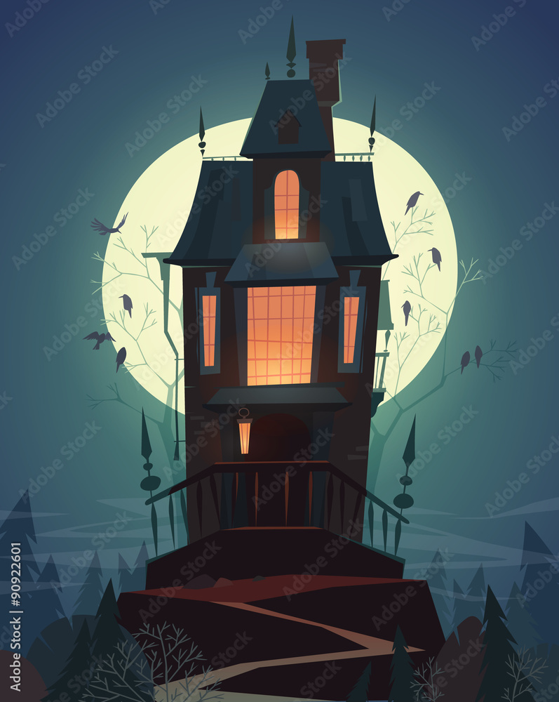 Happy Halloween card \ background \ poster. Vector illustration. Stock