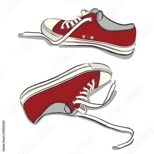 Red sneakers