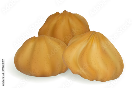 realistic shortbread on a white background