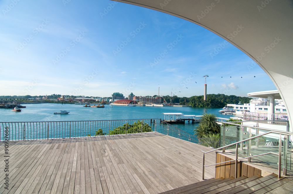 Fototapeta premium View from Vivo city to Sentosa, Singapore