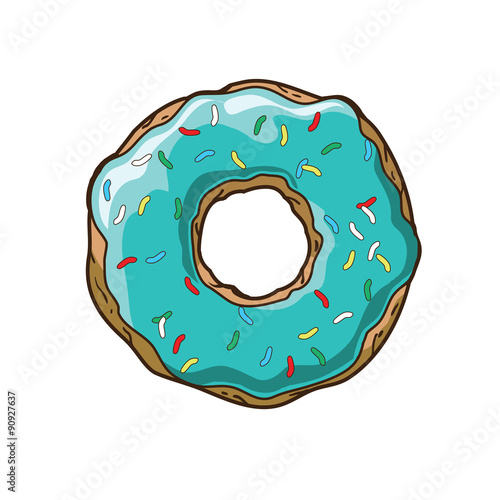 Vector illustration of bright donut