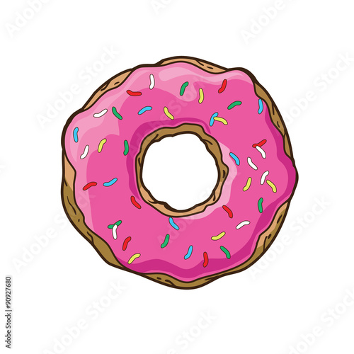 Vector illustration of bright donut