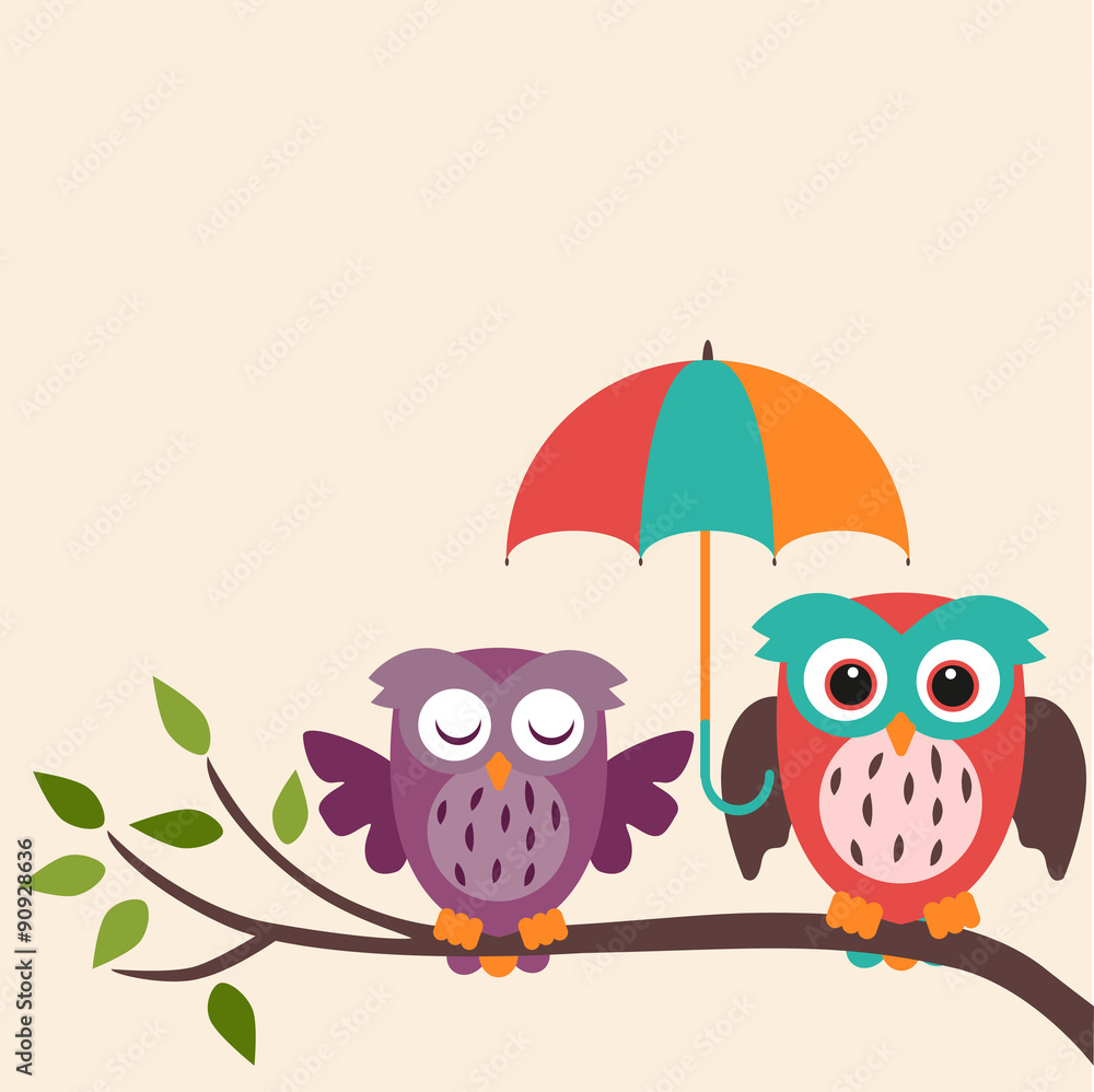 Fototapeta premium owl couple