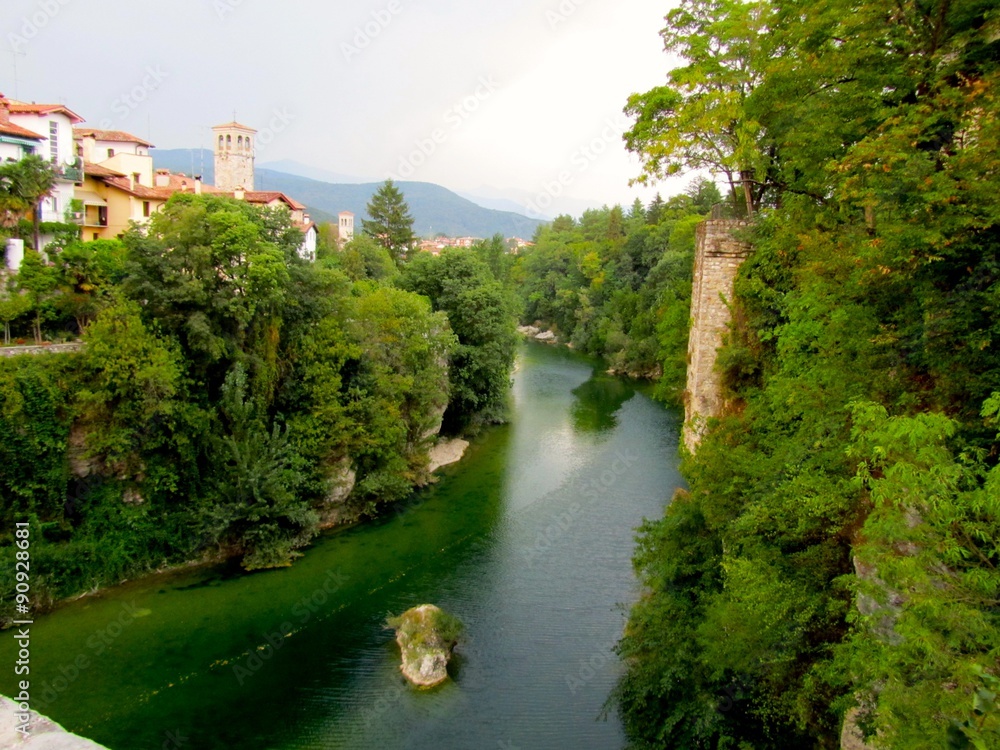 Fototapeta premium View from the Devil's Bridge, Cividale del Friuli, Italy