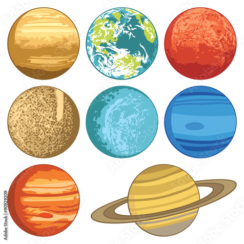 Vector illustration of solar system planets