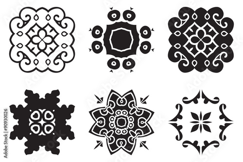 Set hand drawing decorative mandala elements