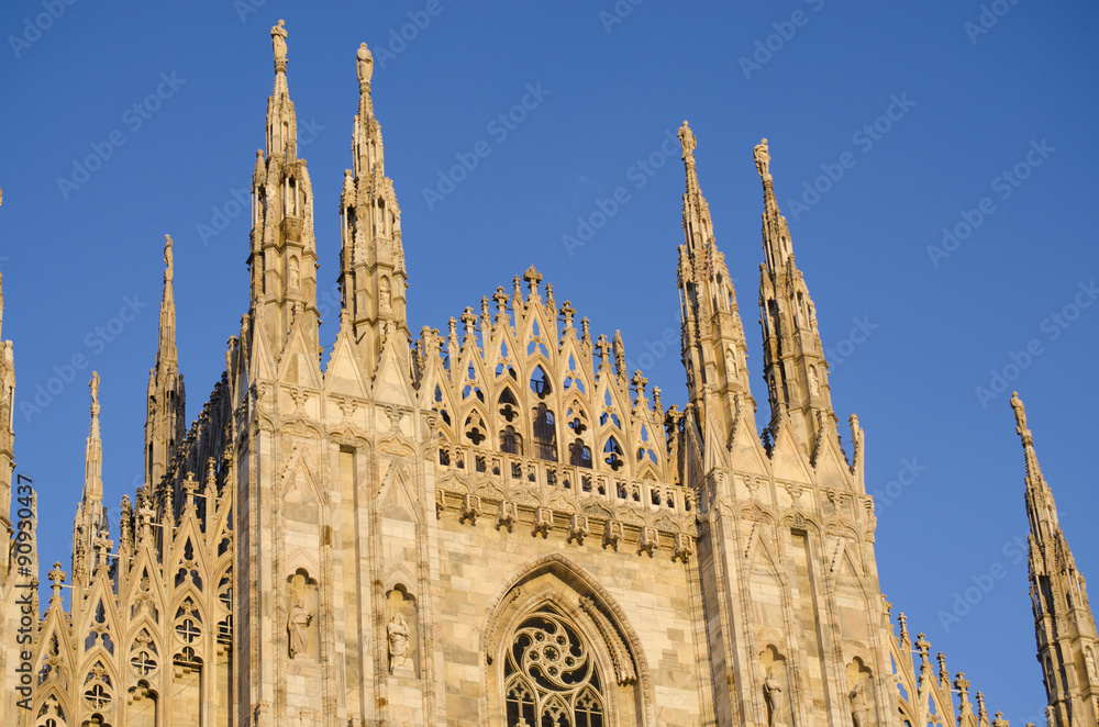 the front of Milan Cathedral