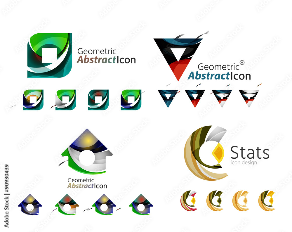 Universal abstract geometric shapes - business emblems Universal abstract geometric shapes - business emblems