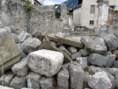 Old earthquake rubbles, Venzone, Italy