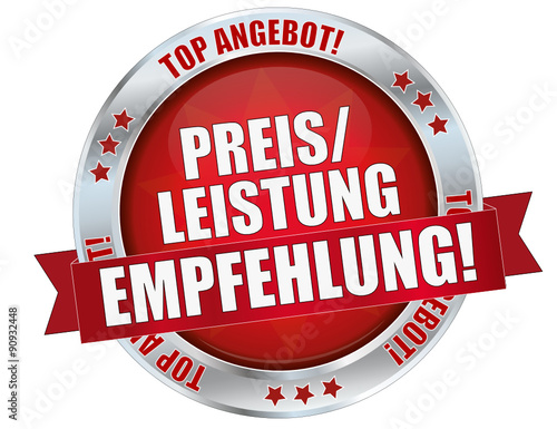 roter Preis/Leistung Empfehlung Button