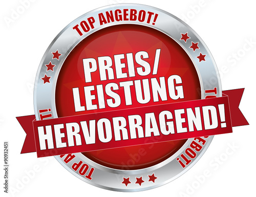 roter Preis/Leistung hervorragend Button