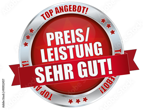 roter Preis/Leistung sehr gut Button