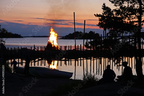 Calm midsummer night in Turku archipelago, Finland.