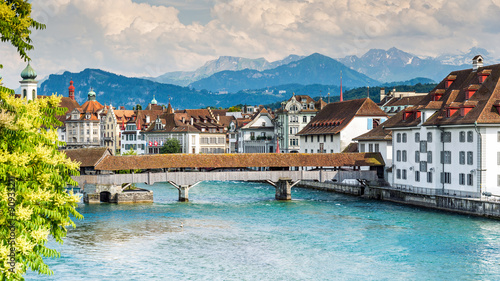 Fototapeta Naklejka Na Ścianę i Meble -  Spreierbrücke in Luzern, Schweiz