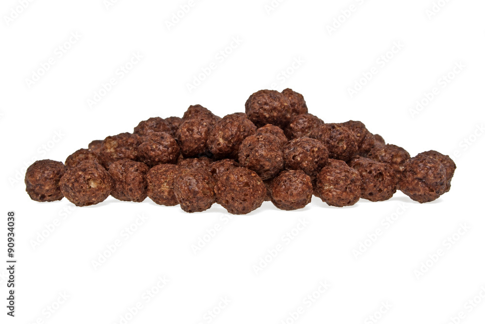 Cereal chocolate balls on white background Cereal chocolate balls on white background