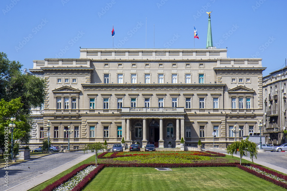 Front view of city hall in Belgrade, Serbia