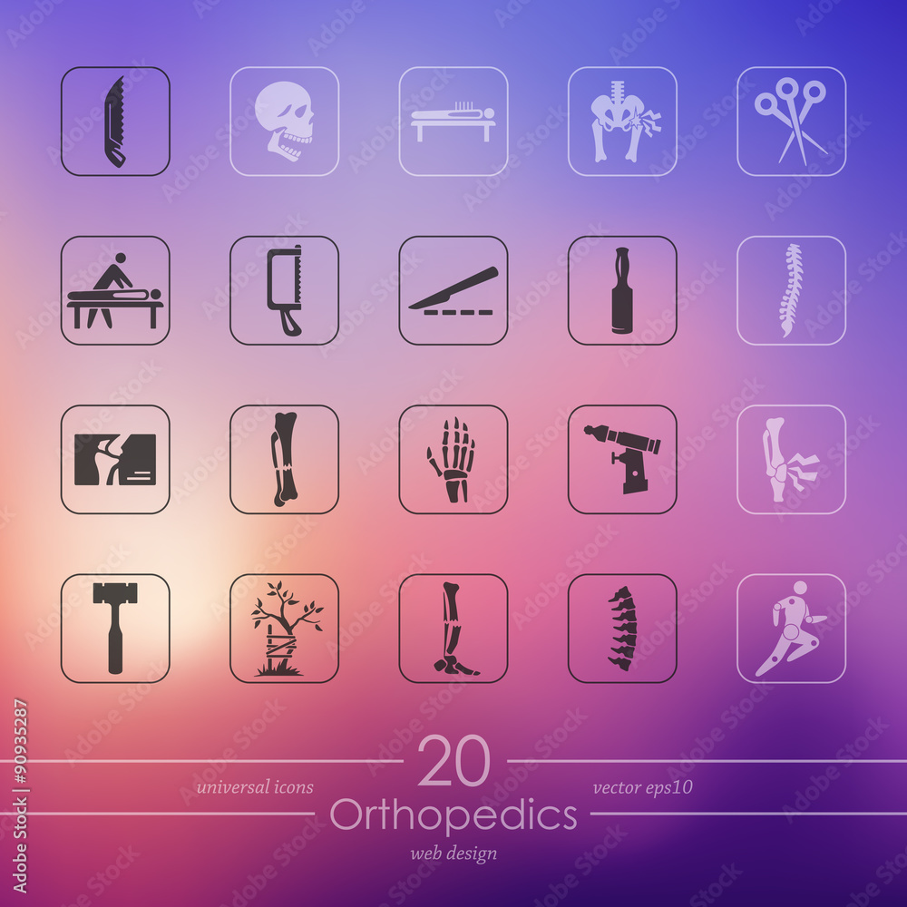 Set of orthopedics icons Set of orthopedics icons