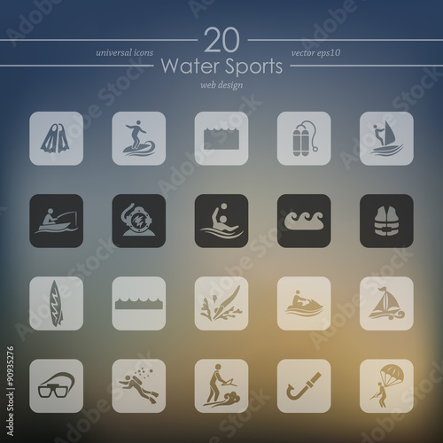 Set of water sports icons