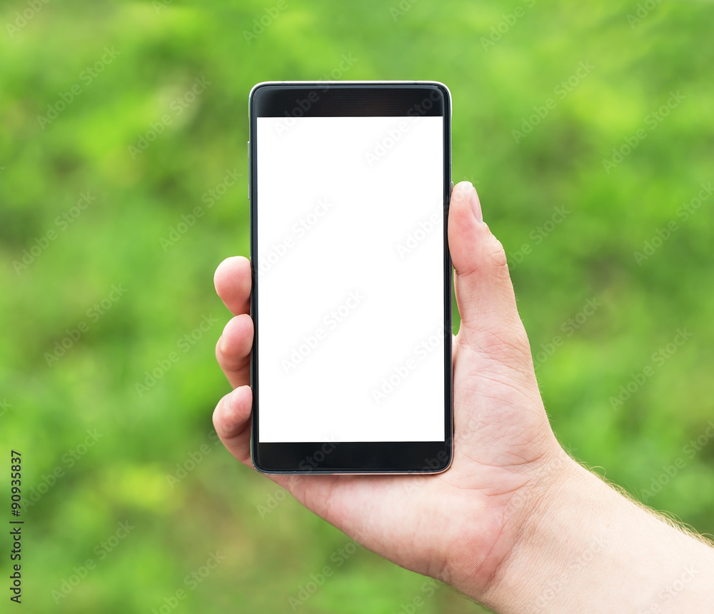 Man holding smart phone Man holding smart phone
