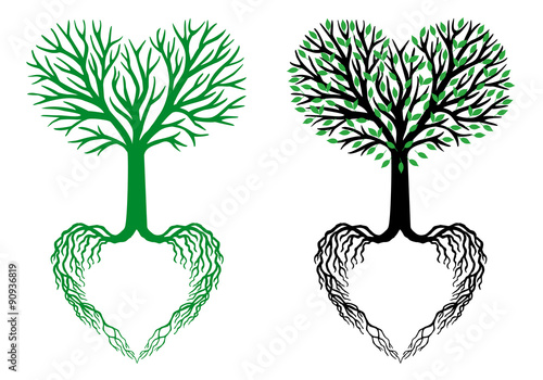 tree of life, heart tree, vector