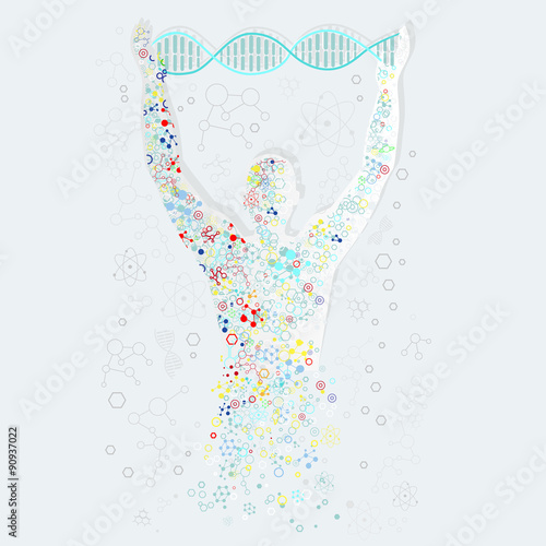 Form Man with Human DNA. Concept Scientific