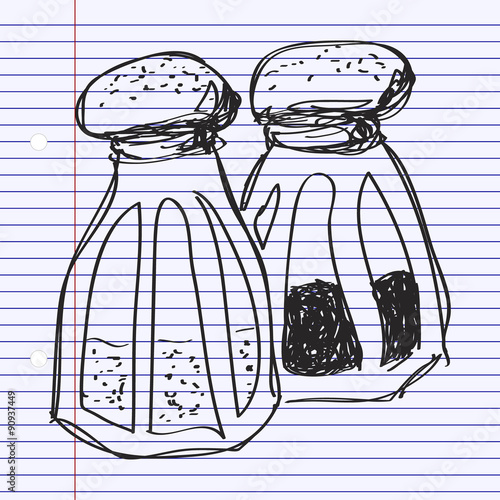 Simple doodle of salt and pepper pots