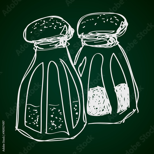 Simple doodle of salt and pepper pots