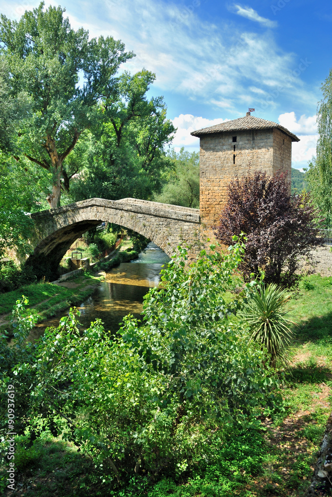 Foto Stock Ponte medievale di San Francesco Subiaco, Roma Lazio