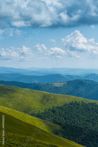 Landscape with clouds in the mountains