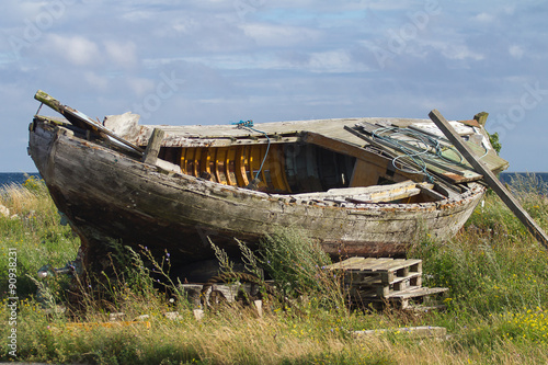 old boat ashore