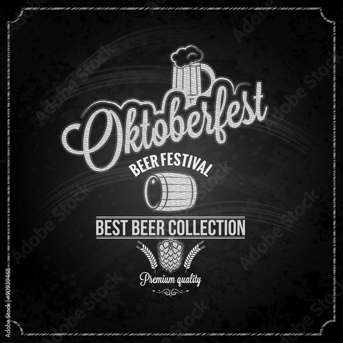 oktoberfest chalk poster vector background