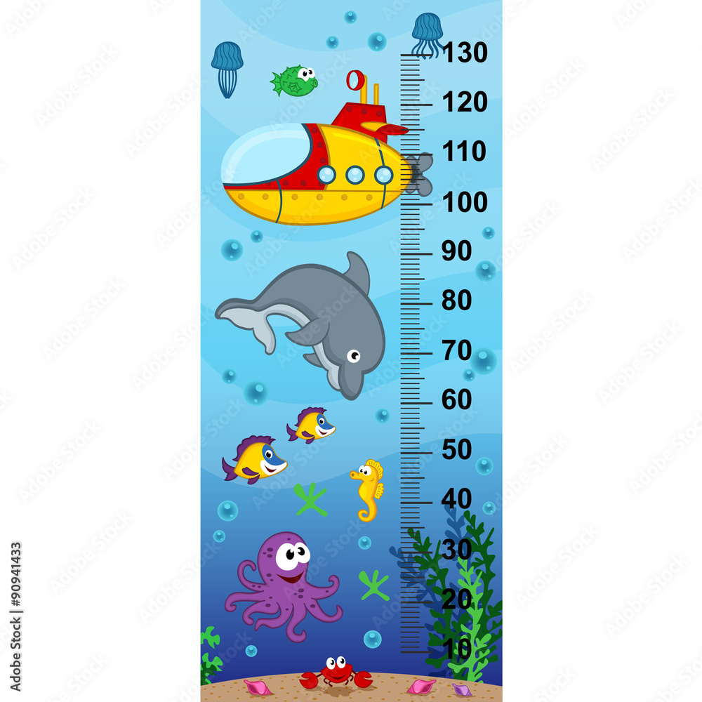 Fototapeta premium underwater height measure (in original proportions 1:4)
