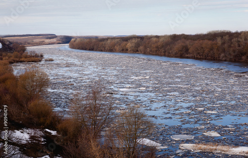 river ice in the spring