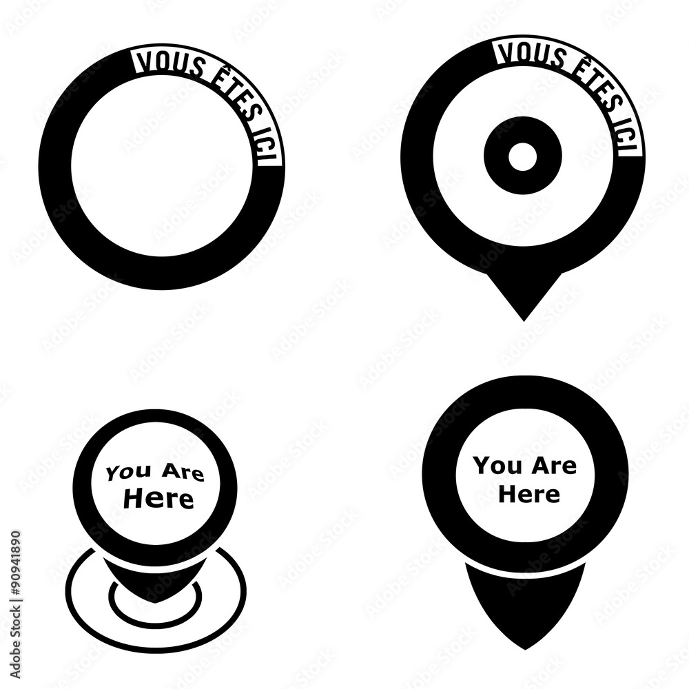 Géolocalisation en 4 icônes Géolocalisation en 4 icônes