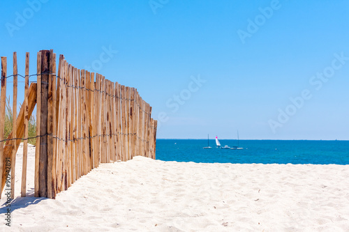 Fence on beach