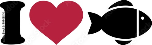 I love with fish symbol