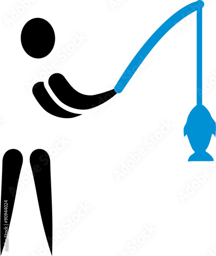 Fishing Man Pictogram