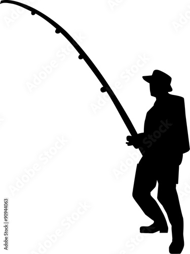 Fisherman with rod