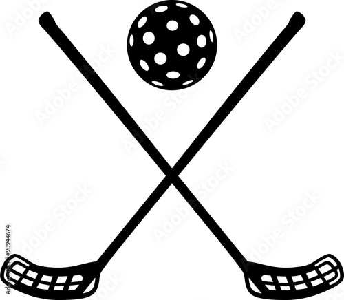 Fotografie Floorball sticks with ball