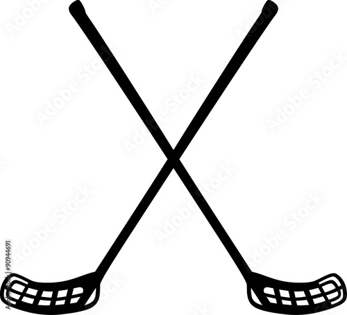 Crossed floorball sticks