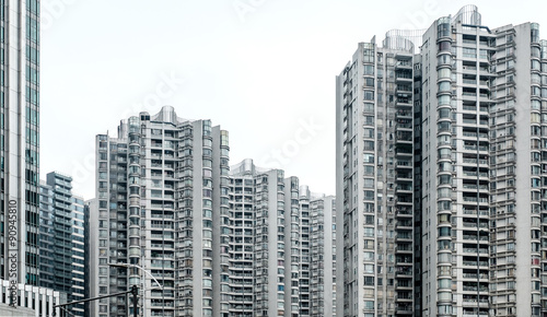 Stadtpanorama mit Hochhäusern in China (Guangzhou)
