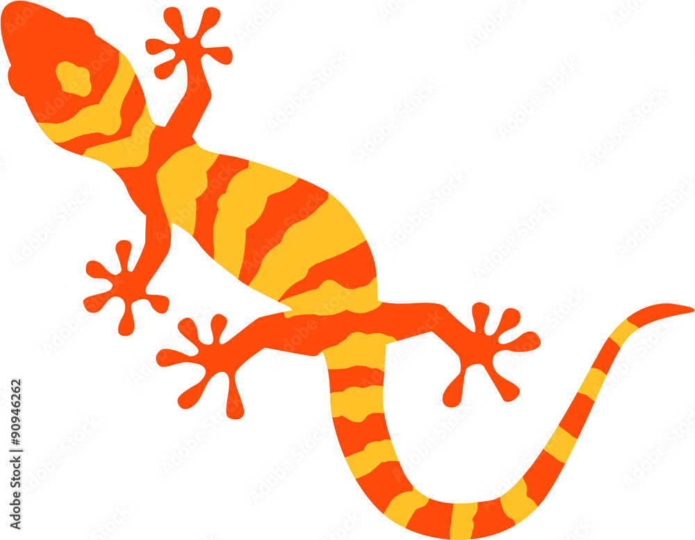 Fototapeta premium Gecko with orange and yellow pattern