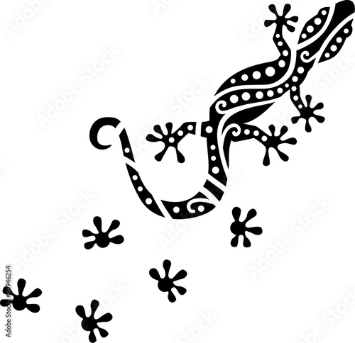 Fotografia Gecko with ornaments pattern feet