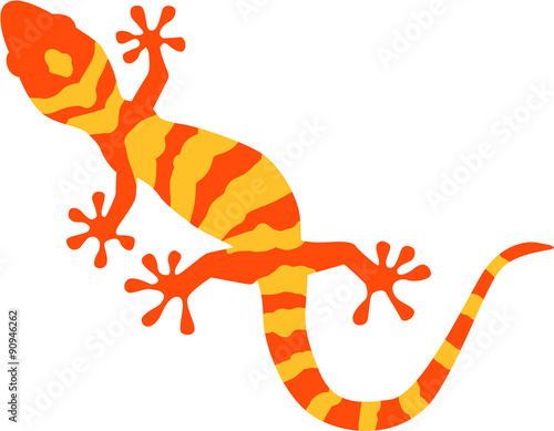 Gecko with orange and yellow pattern