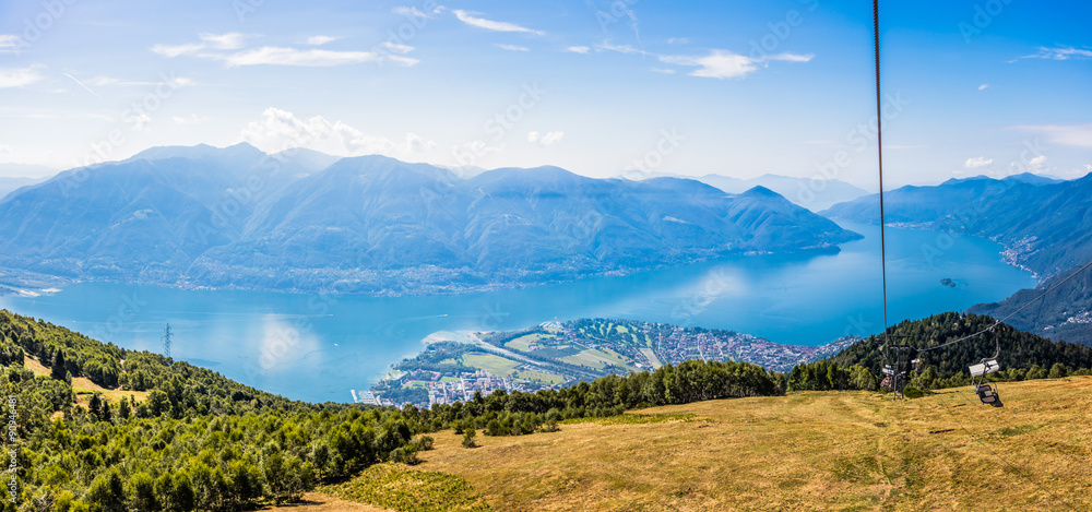 Panoramic view of the Lake Maggiore