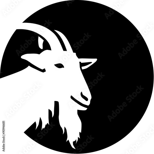 Goat silhouette in front of moon