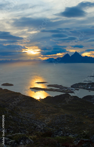 Beautiful view Lofoten Islands in Norway